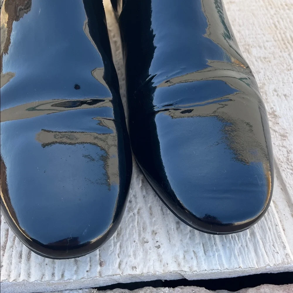 Tory Burch Black Patent Leather Ankle Boots Heels Size 9.5 $398